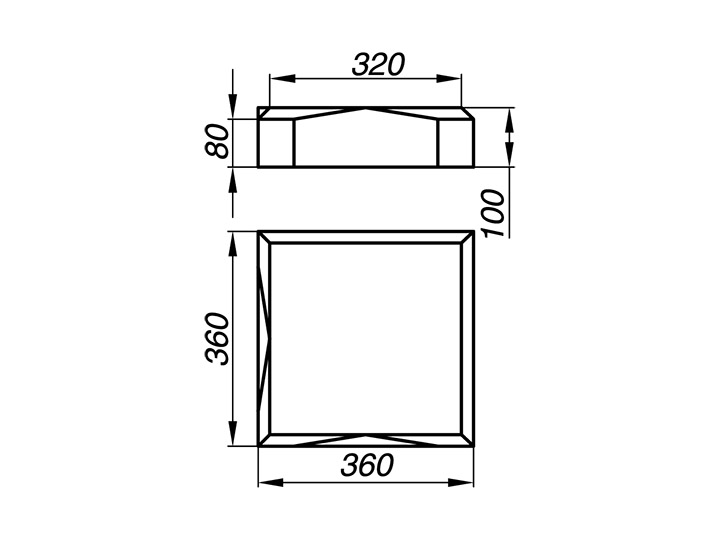 Крышка тумбы AKT10-2-P Крышка тумбы AKT10-2-P