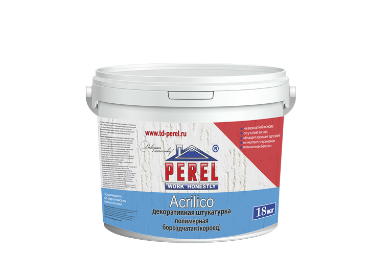 Декоративная штукатурка Perel Acrilico Короед (18 кг) Декоративная штукатурка Perel Acrilico Короед (18 кг)