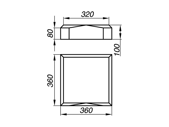 Крышка тумбы AKT10-2-K Крышка тумбы AKT10-2-K