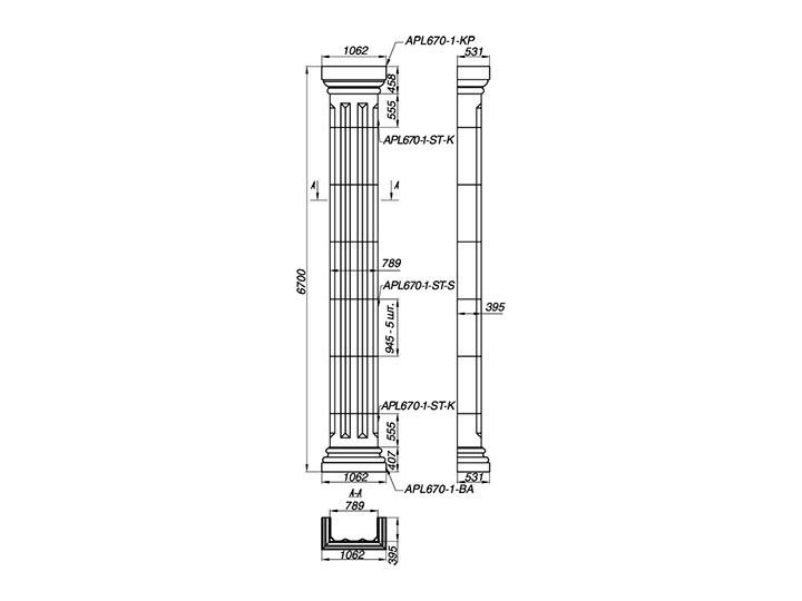 Пилястра APL670-1 Пилястра APL670-1