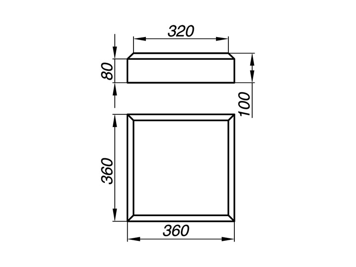 Крышка тумбы AKT10-2-O Крышка тумбы AKT10-2-O