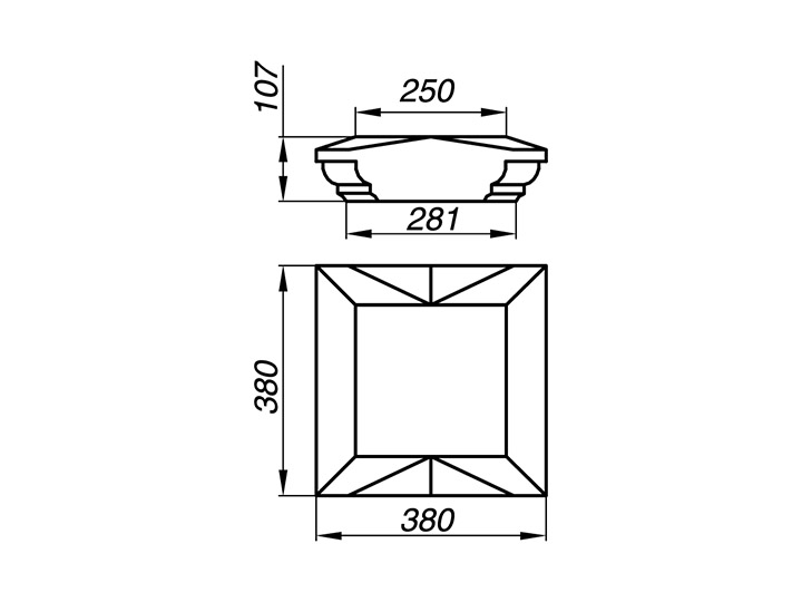 Крышка тумбы AKT10-1-S Крышка тумбы AKT10-1-S
