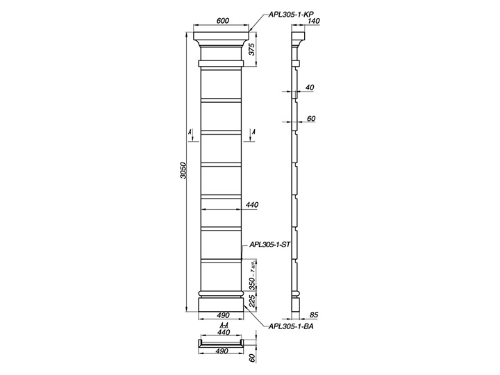 Пилястра APL305-1 Пилястра APL305-1